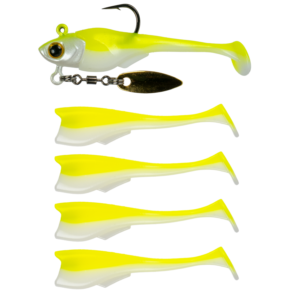 Pecos Underspin Jighead - Willow Version - Chartreuse Minnow – 6th