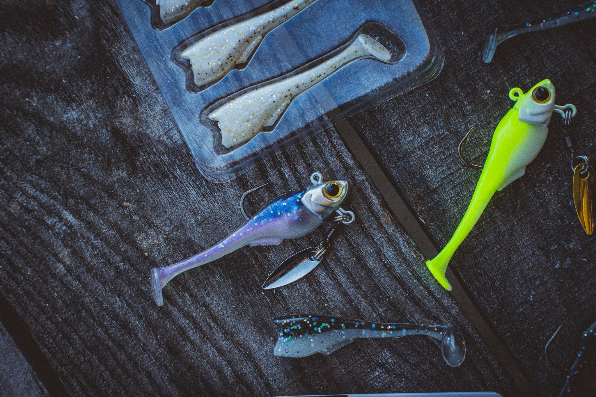 Pecos Underspin Jighead - Willow Version - Chartreuse Minnow - 6th Sense Fishing