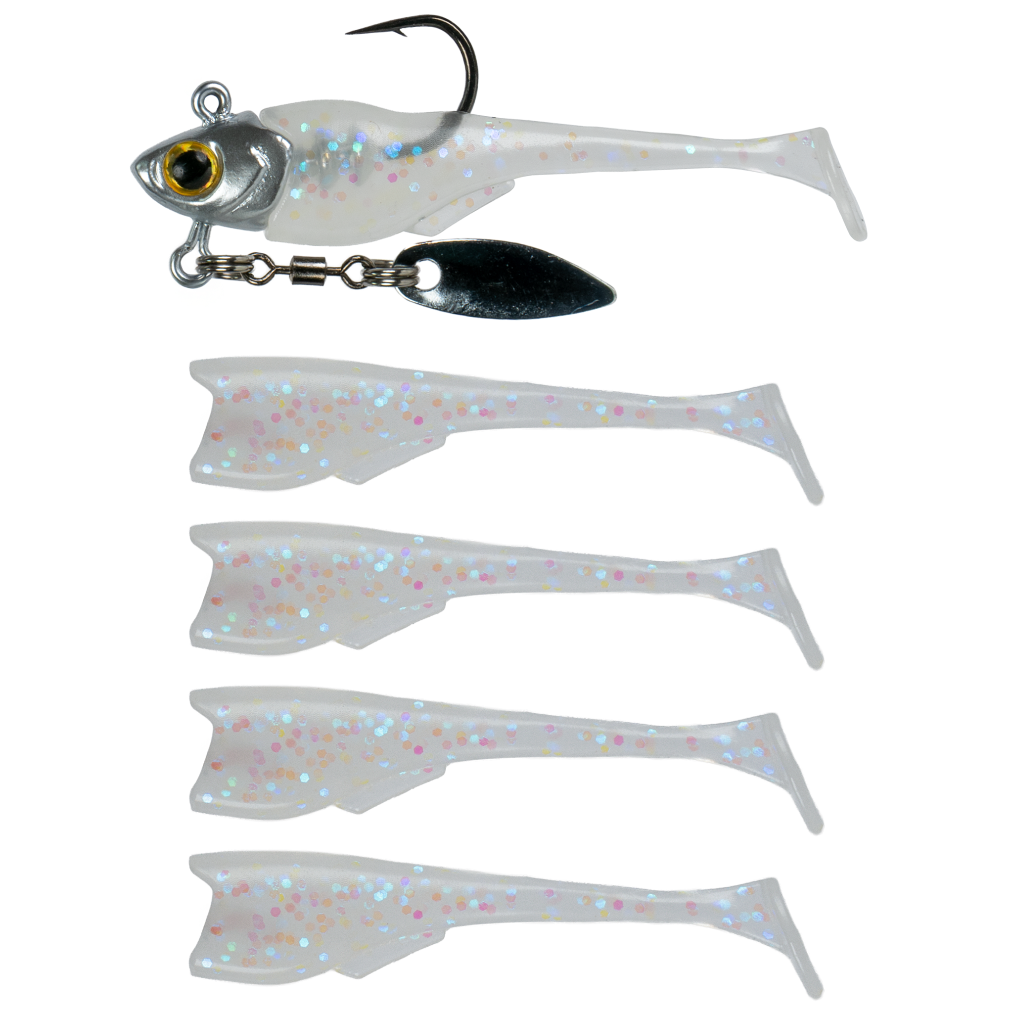 Pecos Underspin Jighead - Willow Version - Ghost Ice Minnow - 6th Sense Fishing