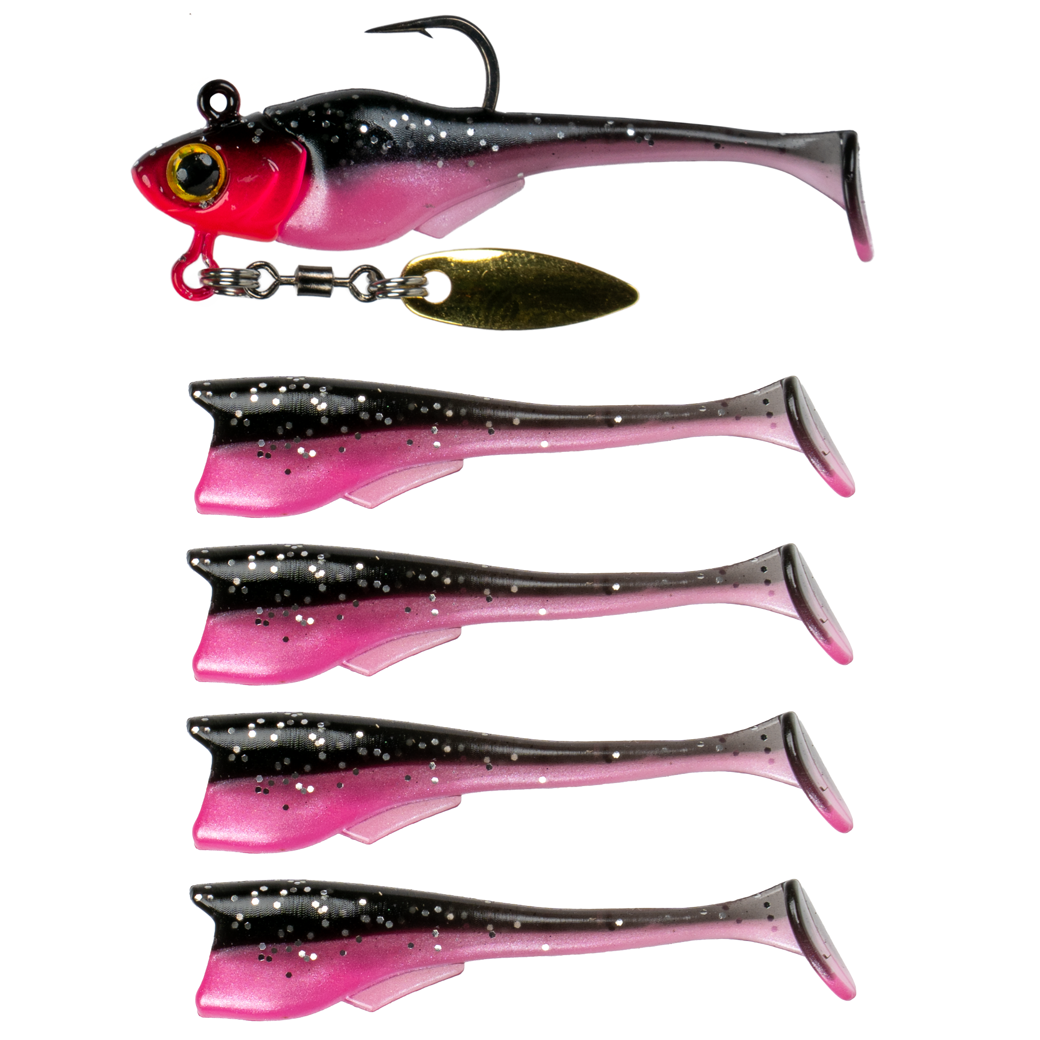 Pecos Underspin Jighead - Willow Version - Black Rose - 6th Sense Fishing