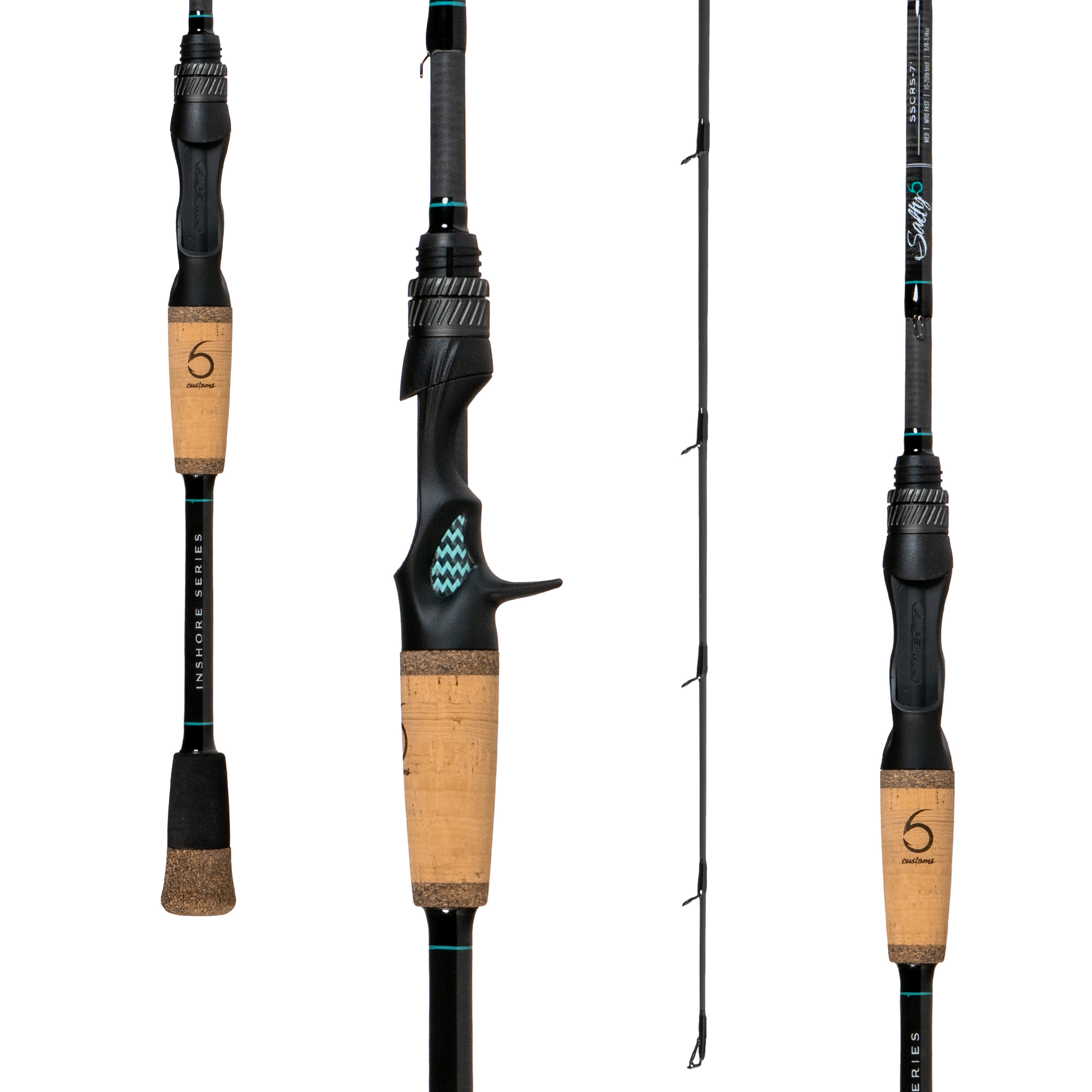 coral island quality fishing pole 6 Customs - Salty 6 - Coastal Rod Series 6'9" - Medium Light