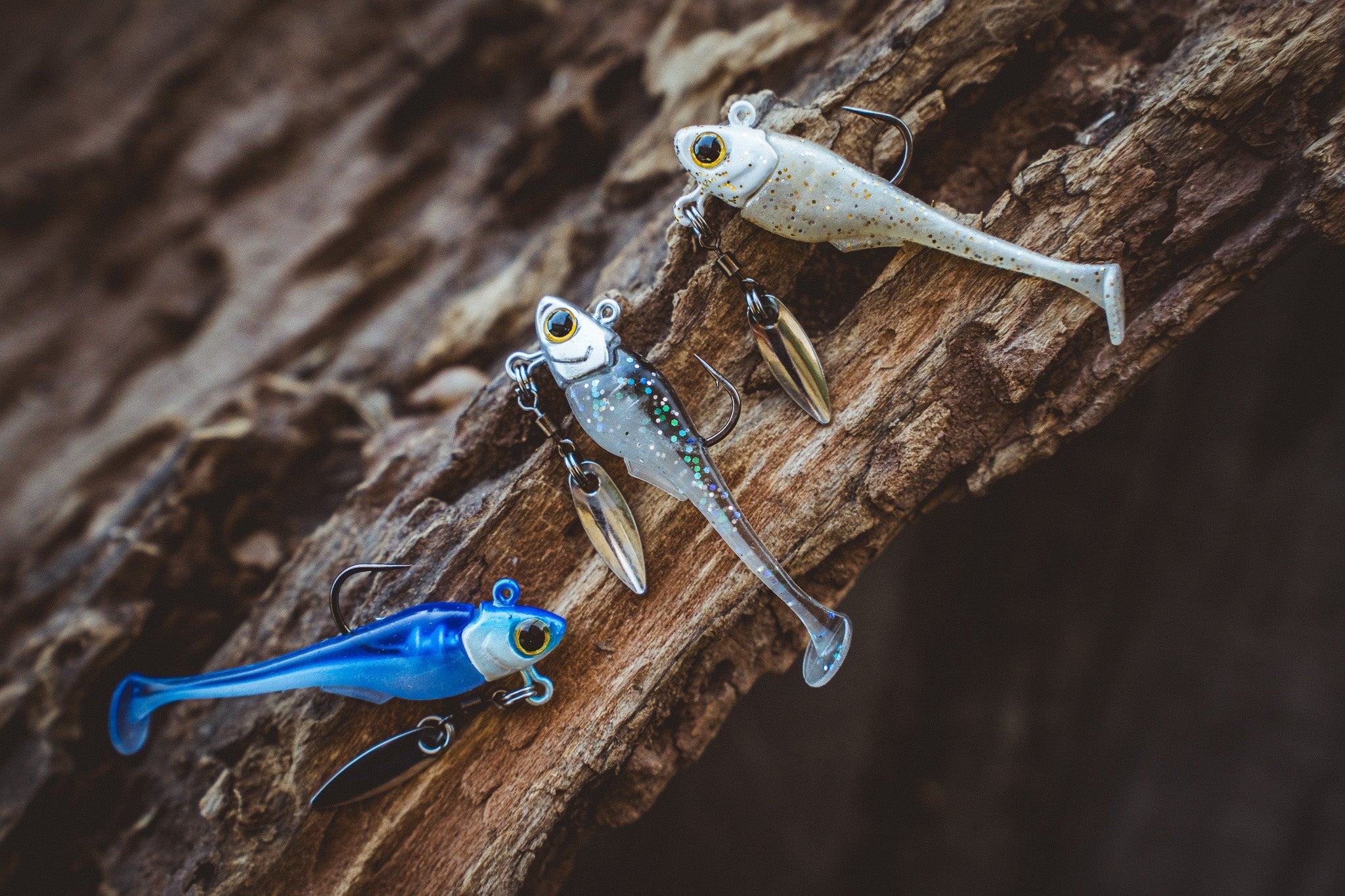 Pecos Underspin Jighead - Willow Version - Platinum White - 6th Sense Fishing