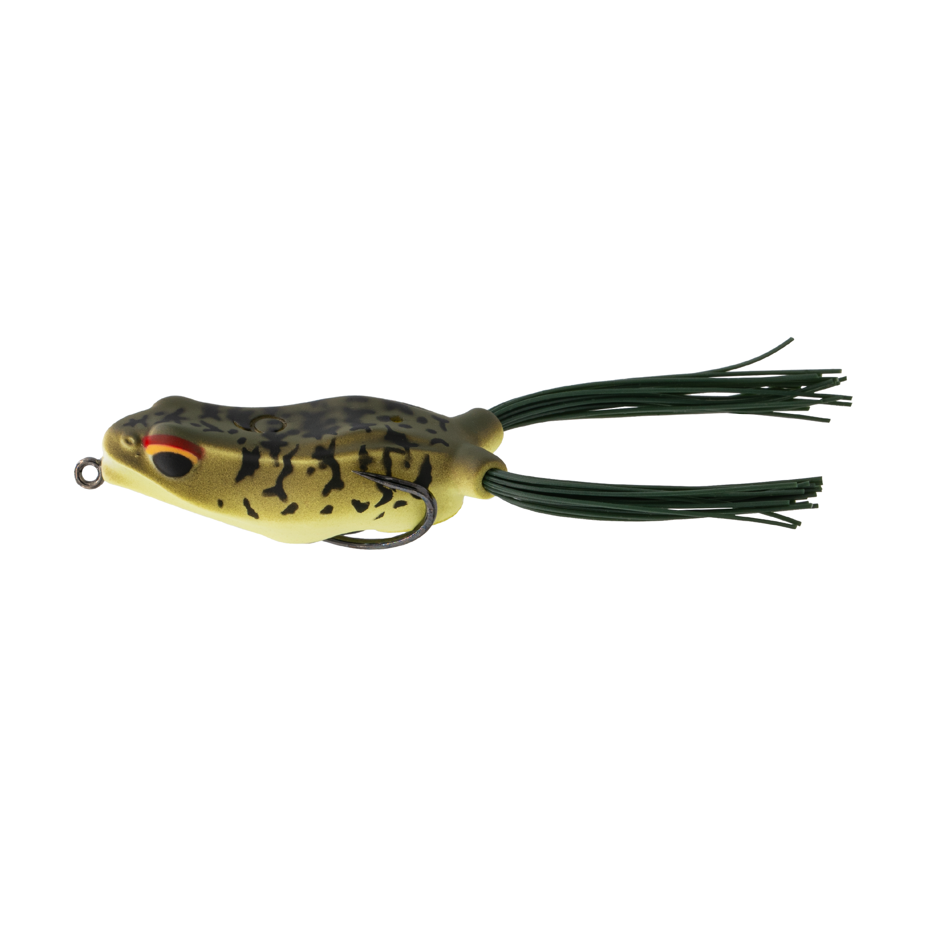 a head and looney frog fish lure UFF Mutant Toad 2.57 6-Pack Small Topwater with Plopper Action for Bass UrbanFloridaFishing with the appearance of a small mouse or small creature G-Ratt Baits Con Frog -