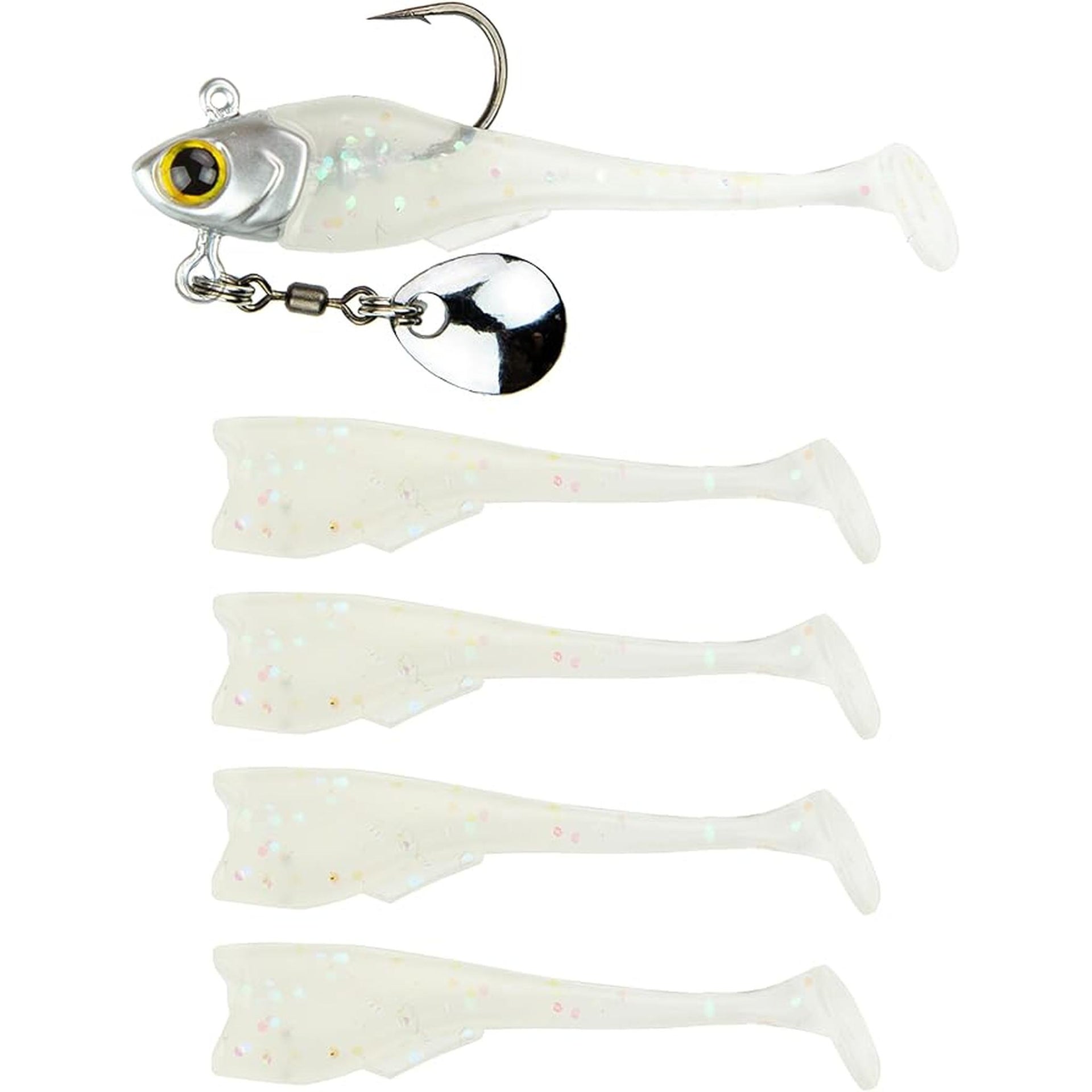 clothespin fishing lure 6th Sense Pecos Underspin Ghost Ice Minnow