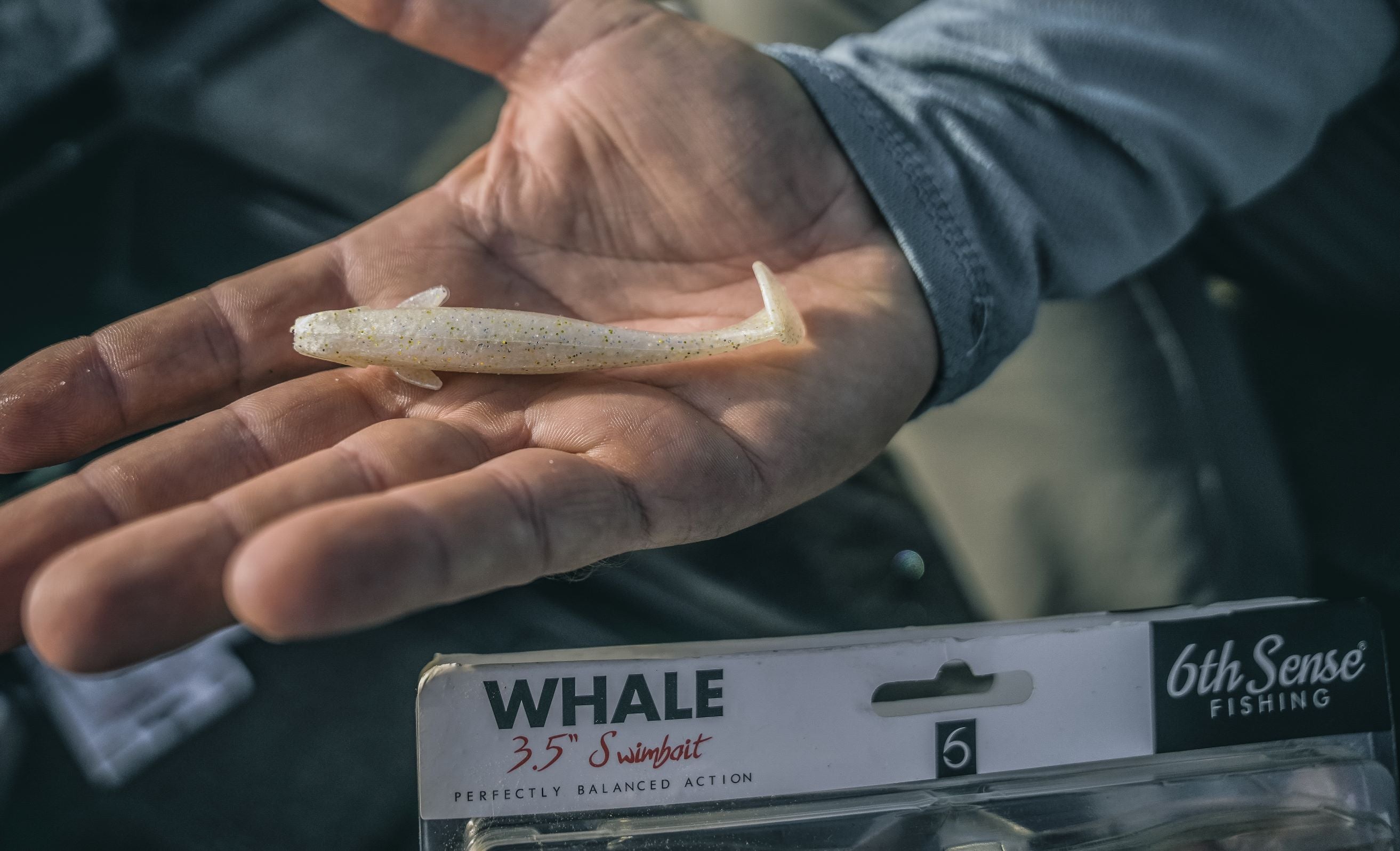 6th Sense Fishing - Soft Plastics - Whale Swimbait - Platinum White