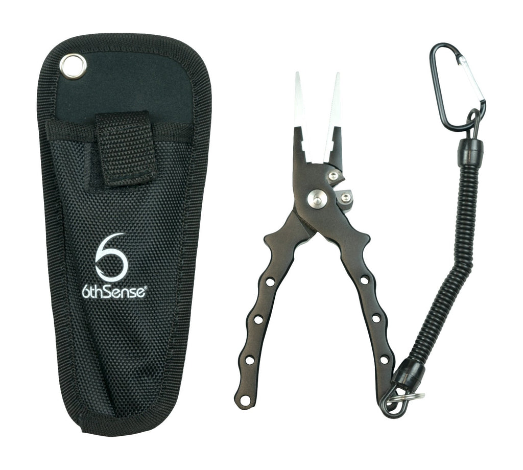 fishing pliers with holster and lanyard from 6th Sense Fishing