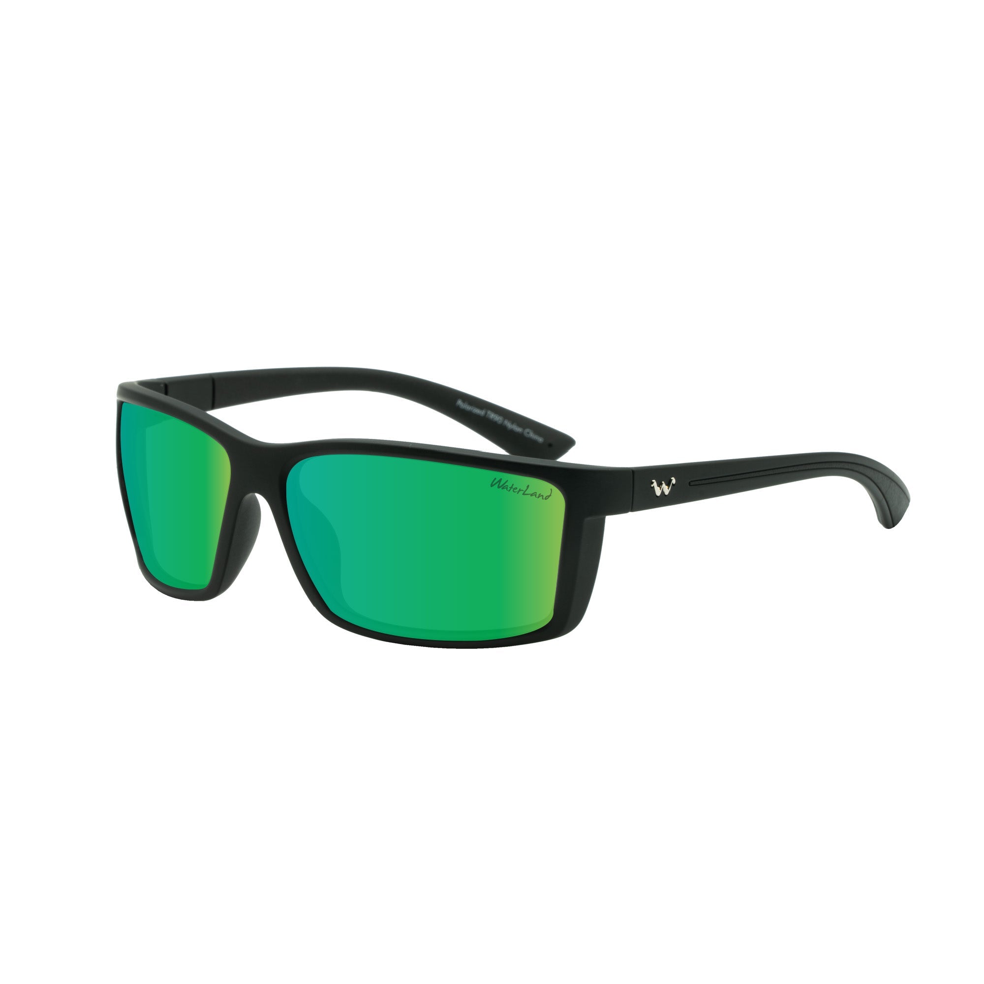 WaterLand Milliken Sunglasses Matte Black Frame with Green Mirror  Polycarbonate | MKN-BLK-GM-PC