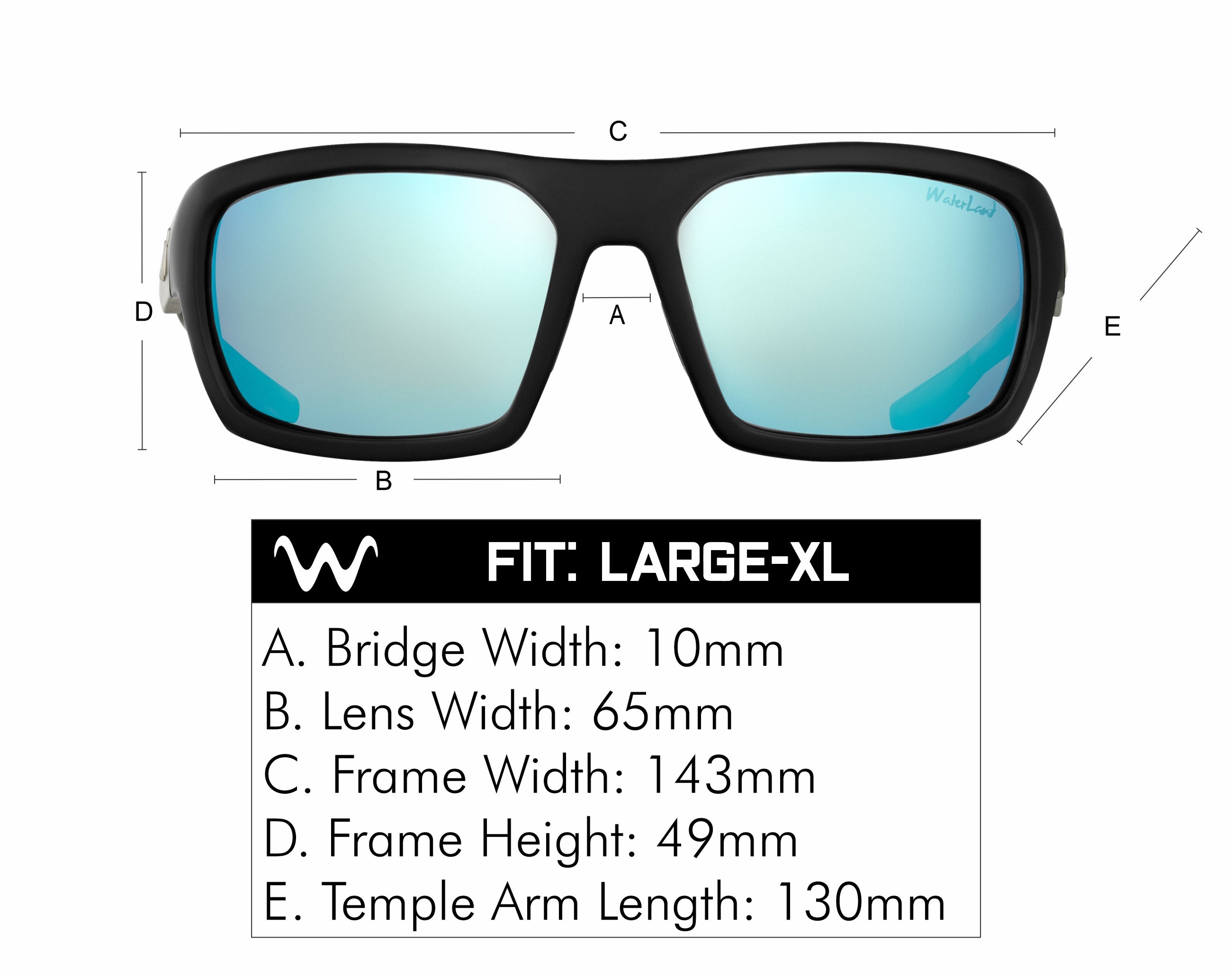Waterland Fishing Sunglasses Milliken / Black / Green Mirror Glass